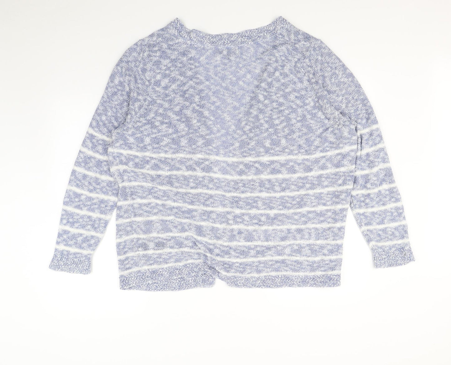 Per Una Womens Blue Striped  Cardigan Jumper Size 22