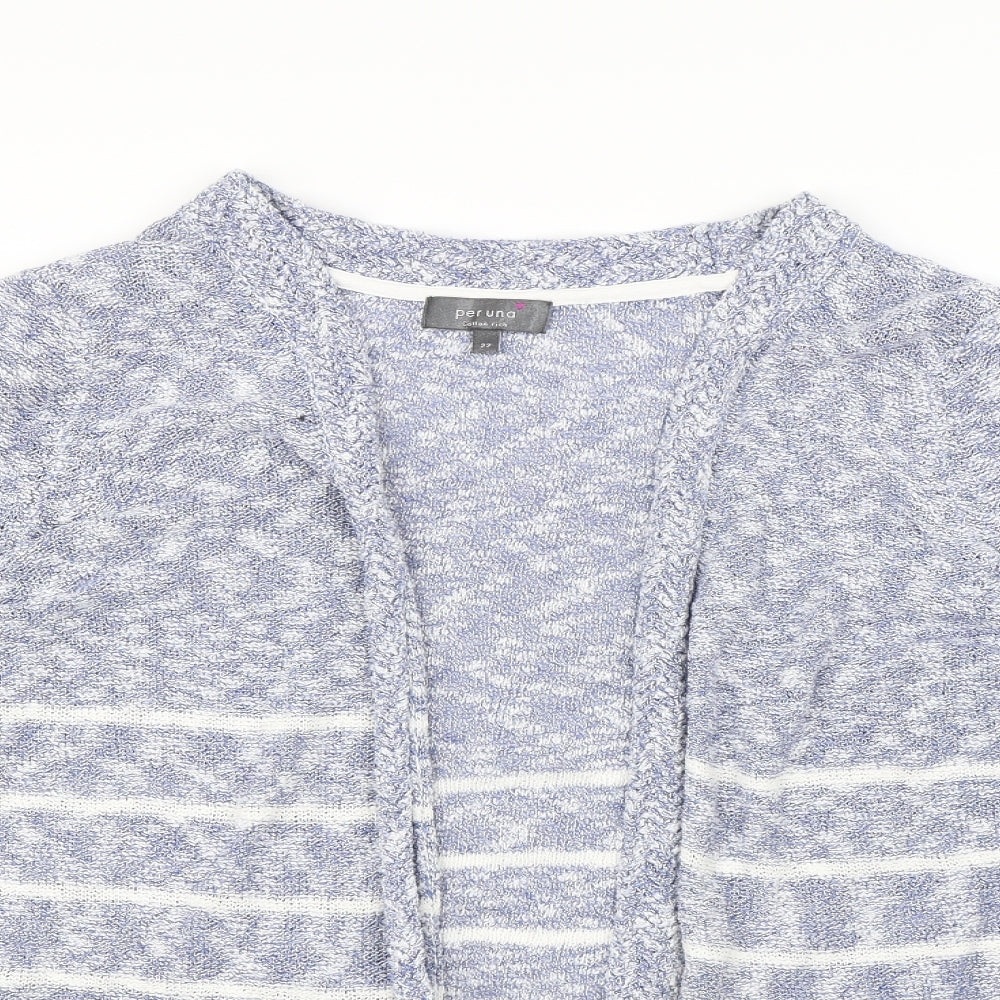 Per Una Womens Blue Striped  Cardigan Jumper Size 22
