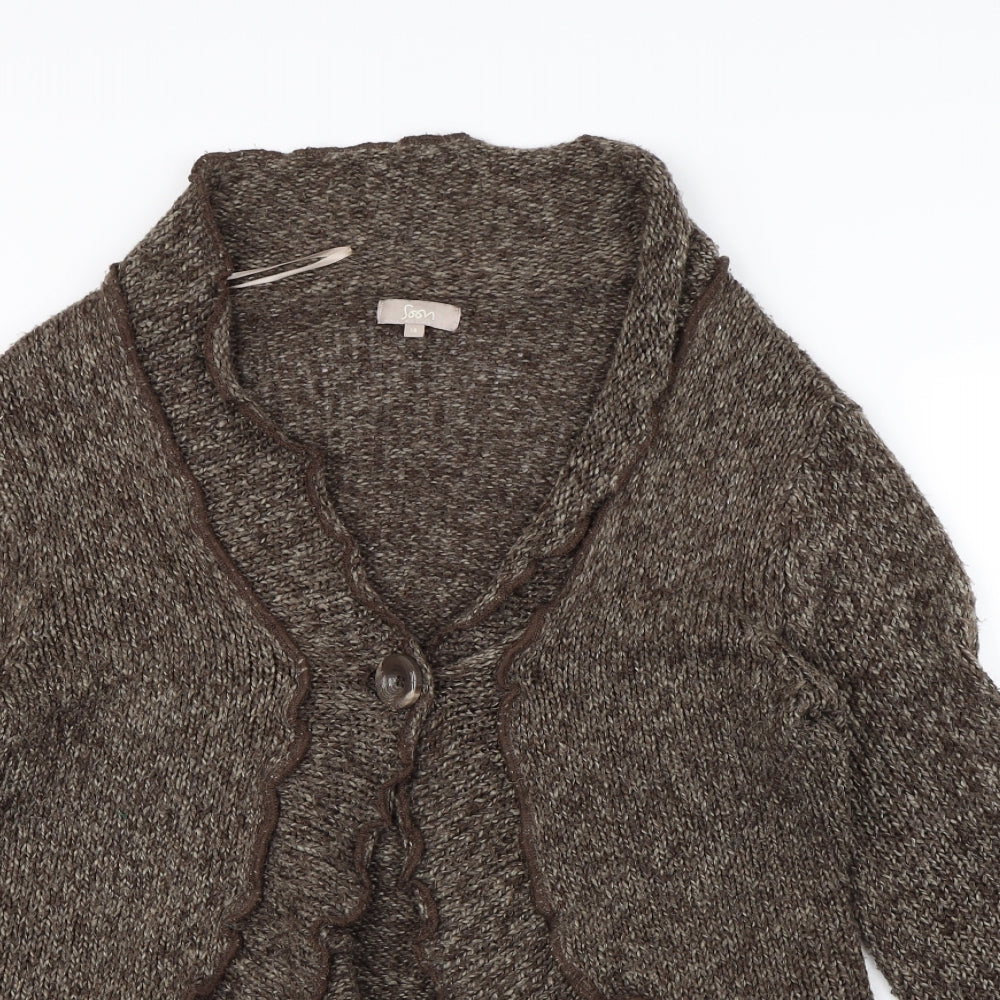 Soon Womens Brown   Cardigan Jumper Size 18