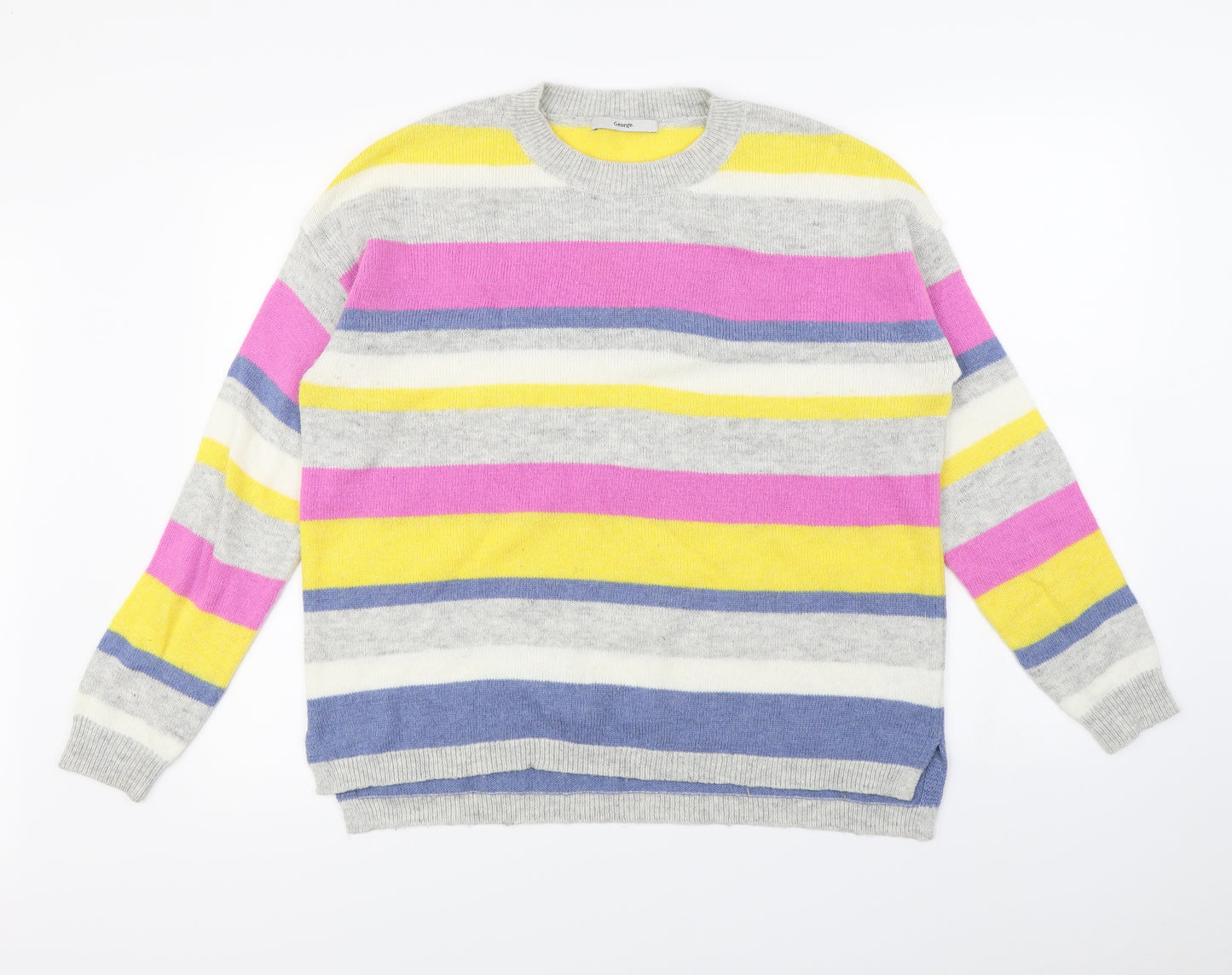 George Womens Multicoloured Striped  Pullover Jumper Size 14
