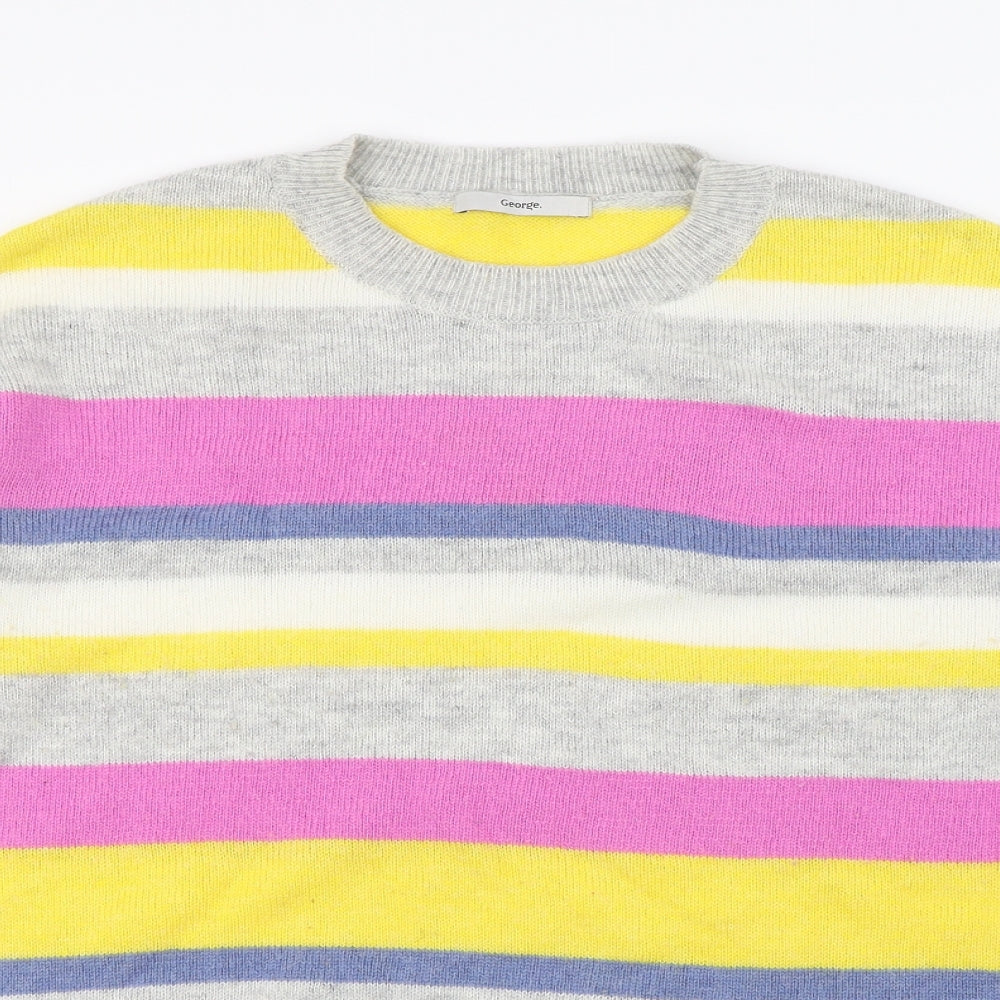 George Womens Multicoloured Striped  Pullover Jumper Size 14