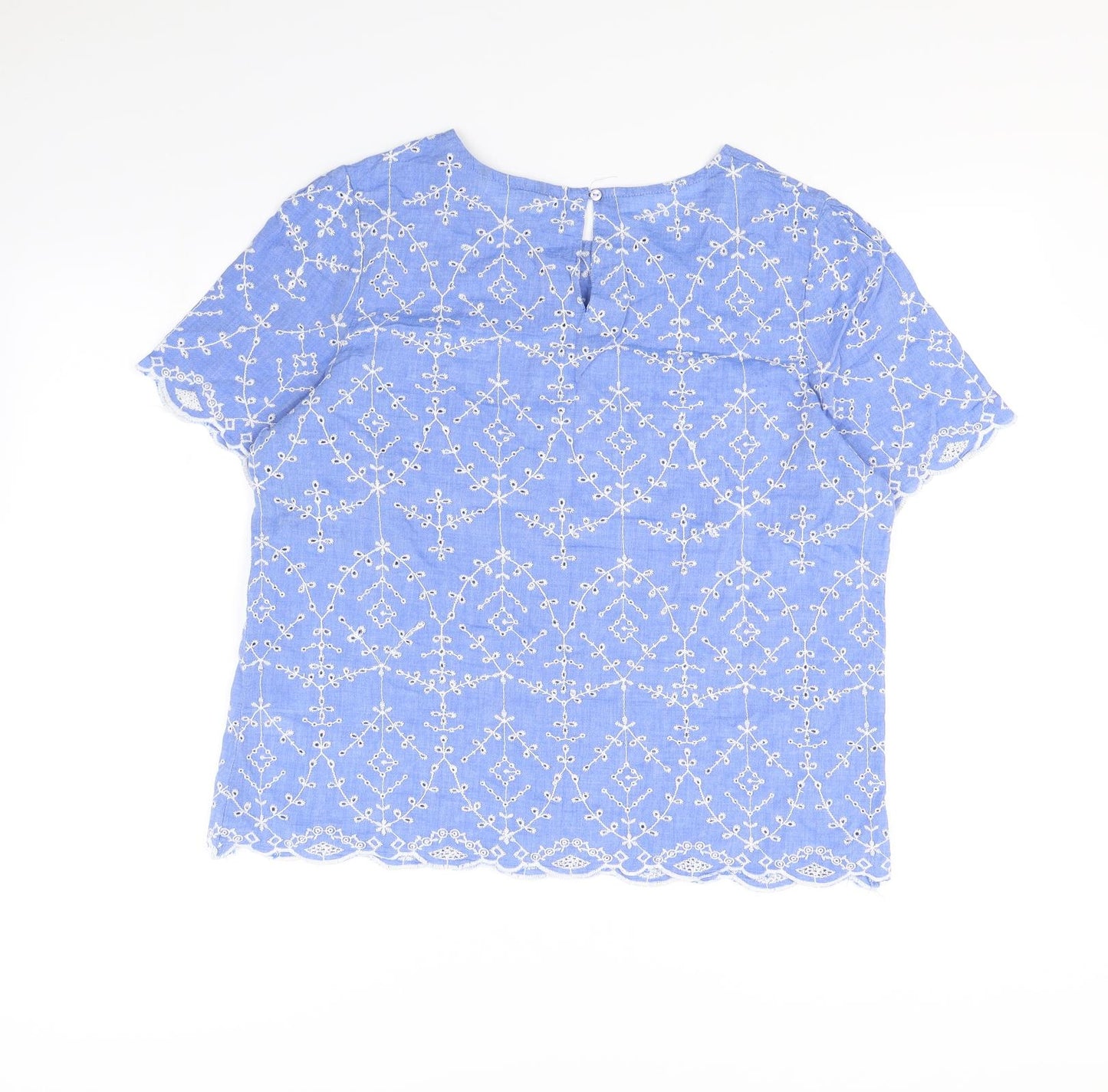 George Womens Blue Floral  Basic Blouse Size 16