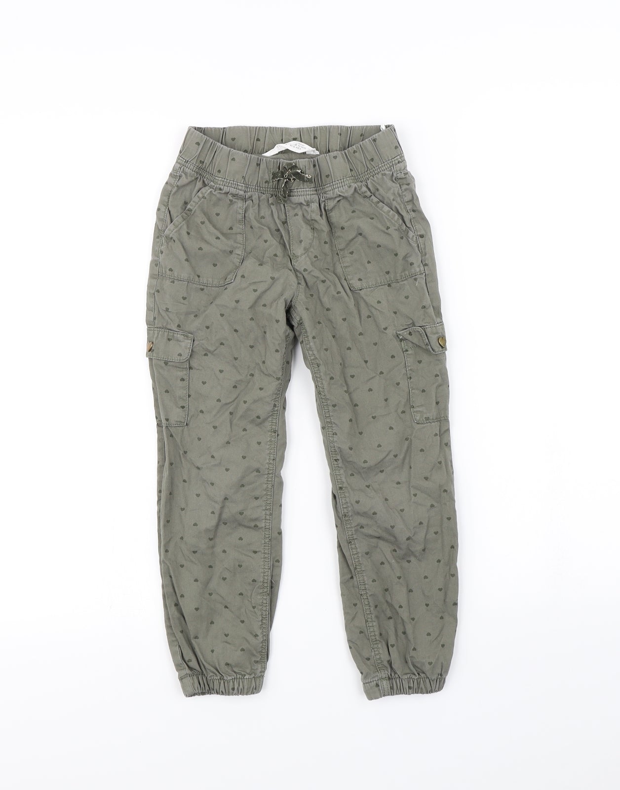 H&M Girls Green Spotted  Jogger Trousers Size 5 Years