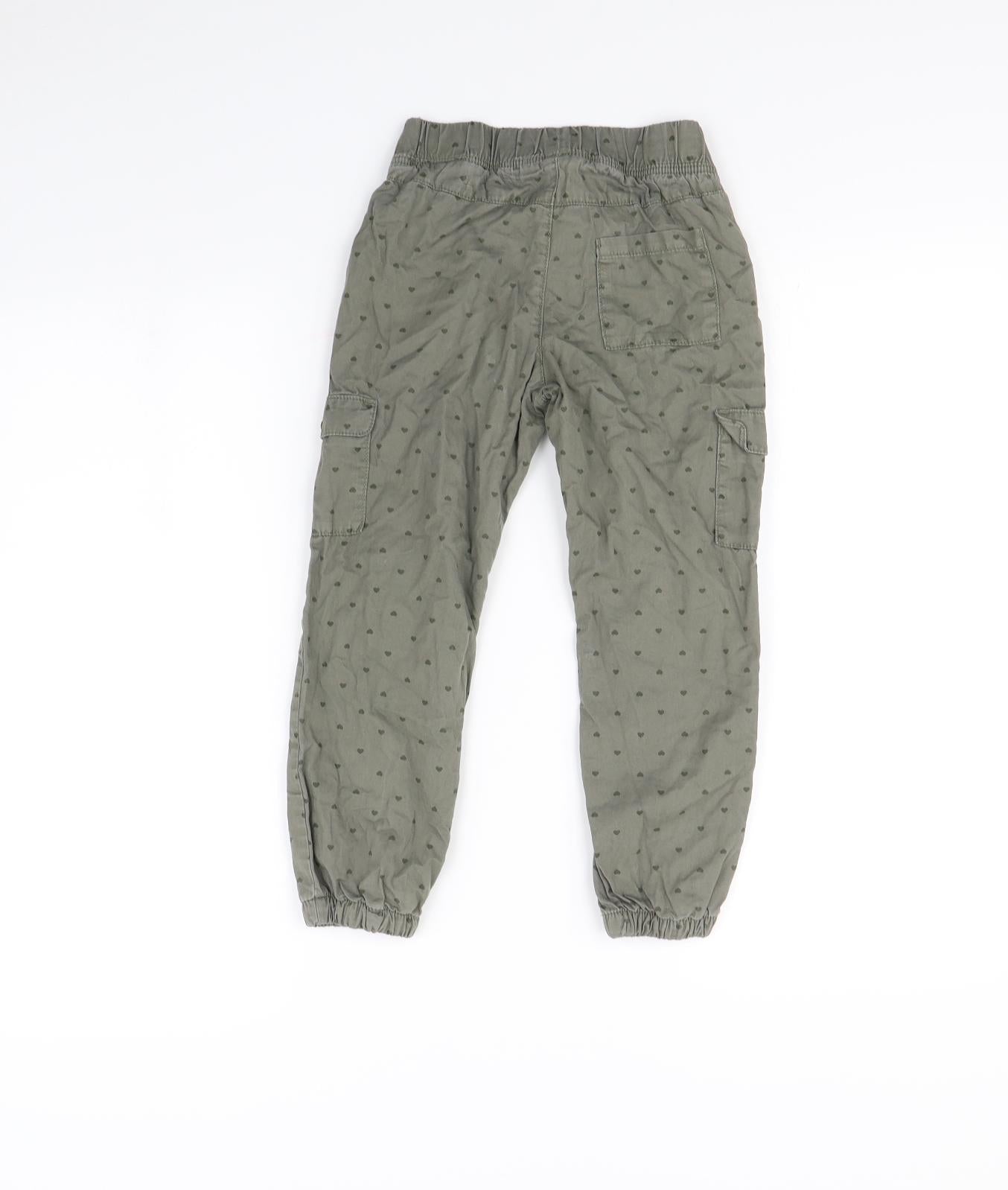 H&M Girls Green Spotted  Jogger Trousers Size 5 Years