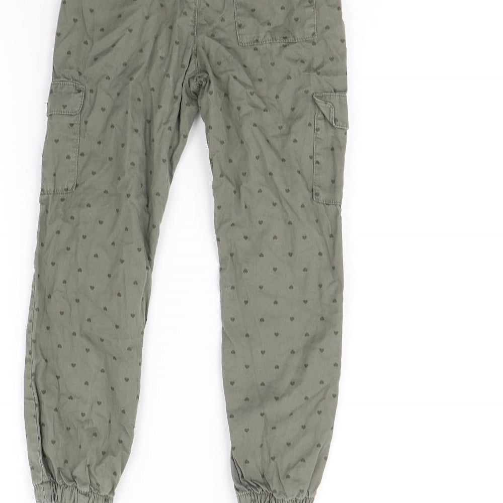 H&M Girls Green Spotted  Jogger Trousers Size 5 Years
