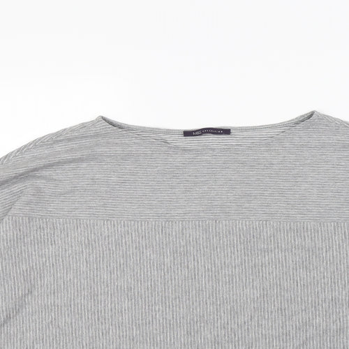 M&s Womens Grey Striped  Pullover Jumper Size 18
