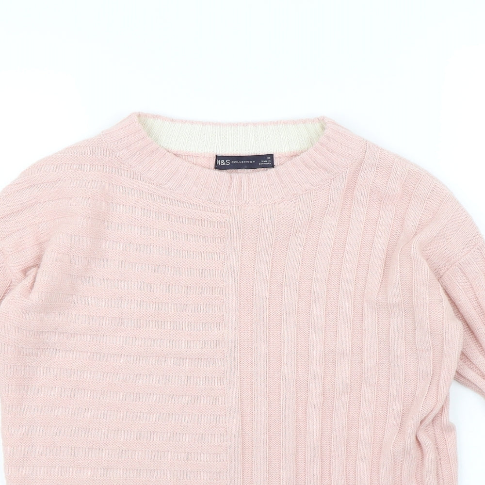 M&s Womens Pink   Pullover Jumper Size XS