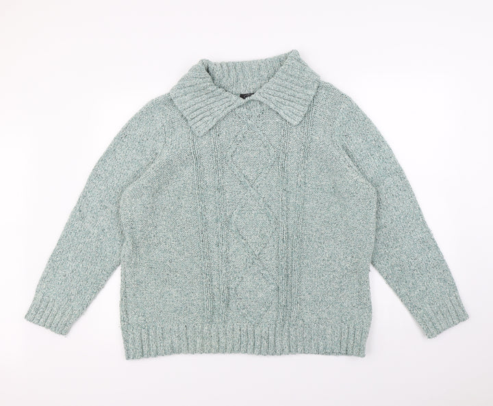 BM Womens Green Pullover Jumper Size XL