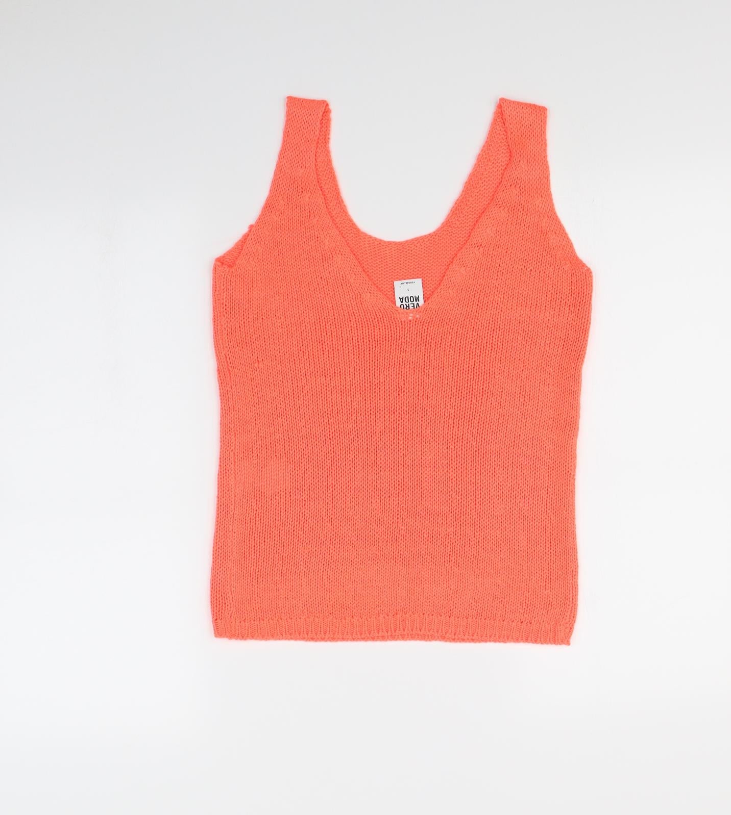 Vera Moda Womens Orange   Basic Tank Size S