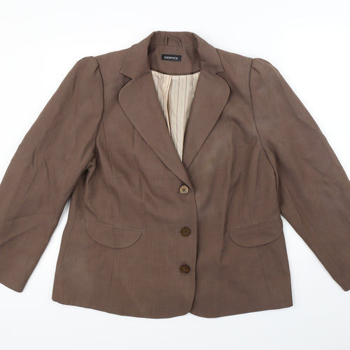 essence Womens Brown   Jacket Blazer Size 20  - Shoulder Pads
