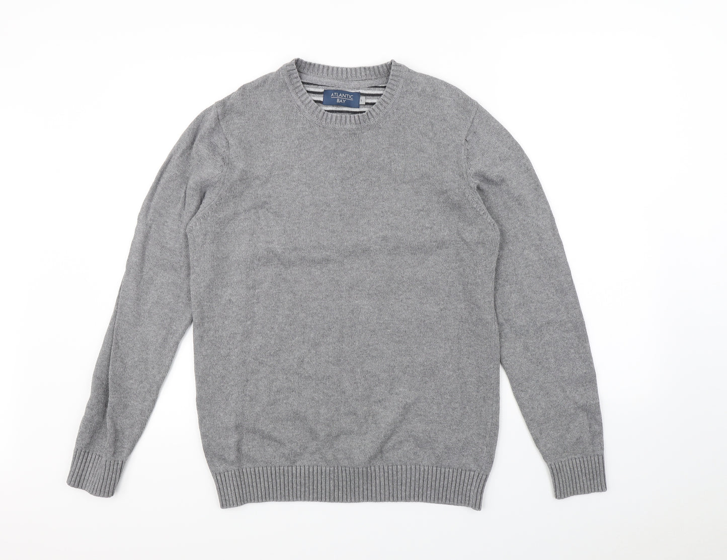 Atlantic Bay Mens Grey   Pullover Jumper Size S
