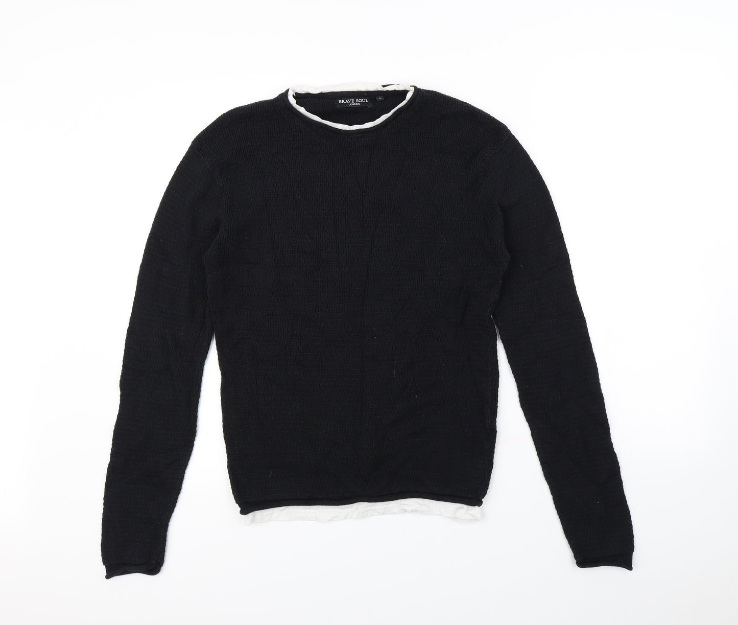 Brave Soul Mens Black   Pullover Jumper Size M