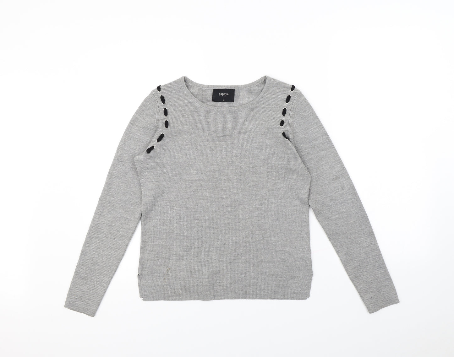 Papaya Womens Grey   Pullover Jumper Size S
