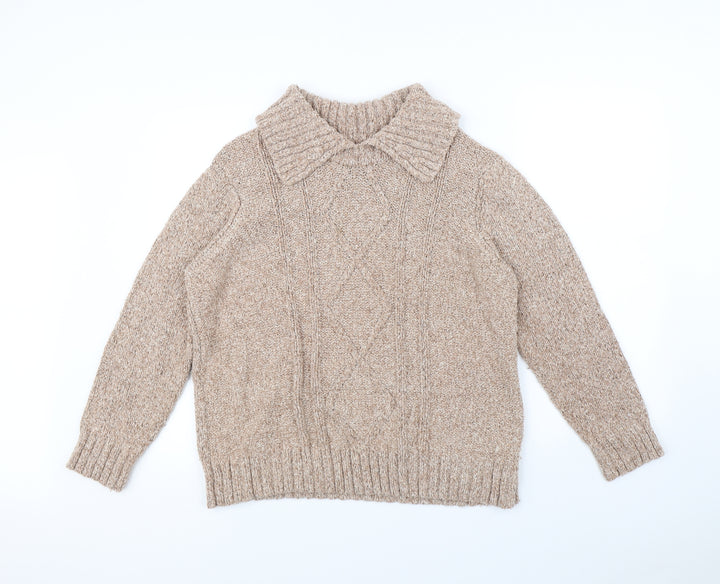 BM Womens Beige Pullover Jumper Size L
