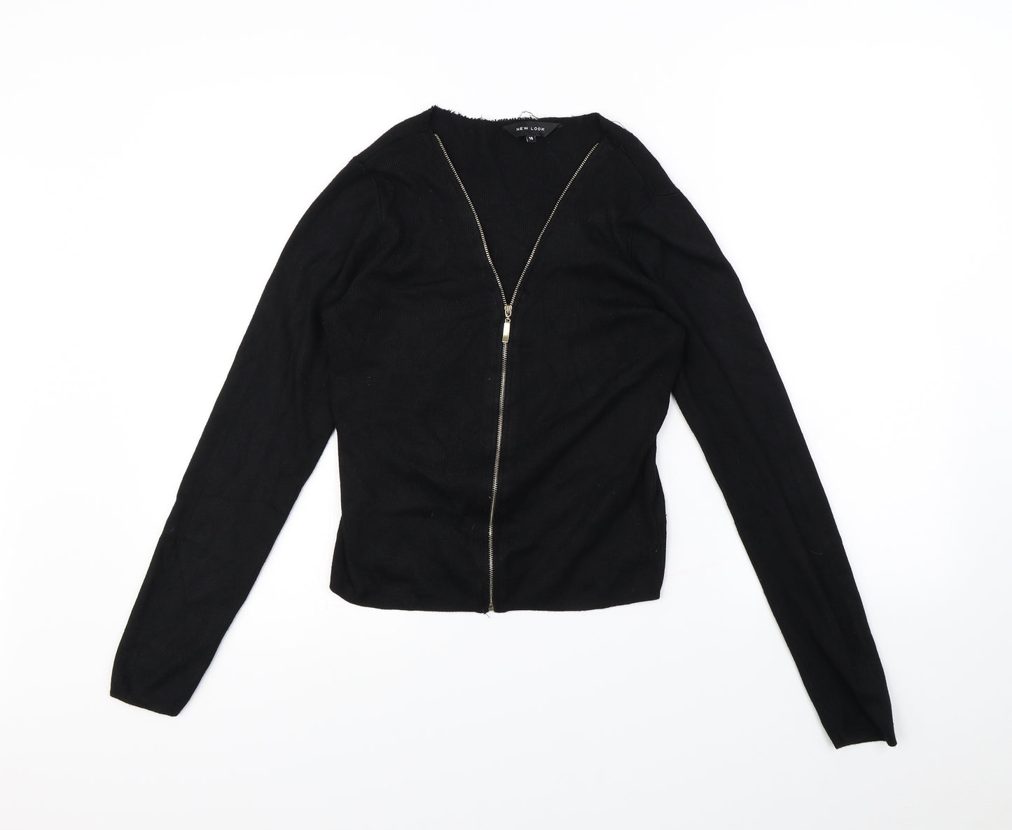New Look Womens Black   Full Zip Jumper Size 10