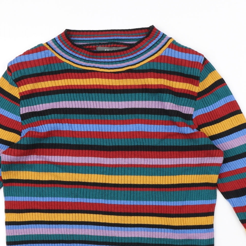 Primark Womens Multicoloured Striped  Pullover Jumper Size S