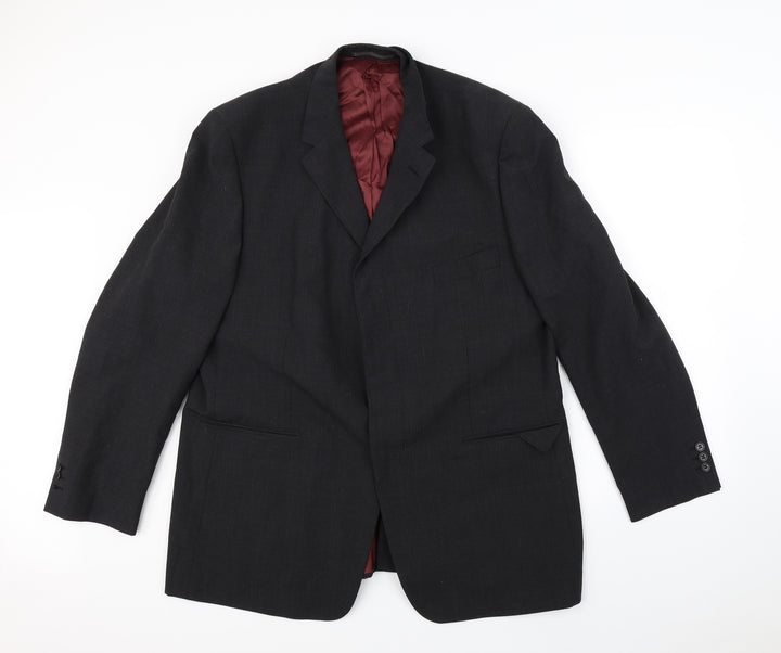 Preworn Mens Black Jacket Blazer Size L - Shoulder Pads