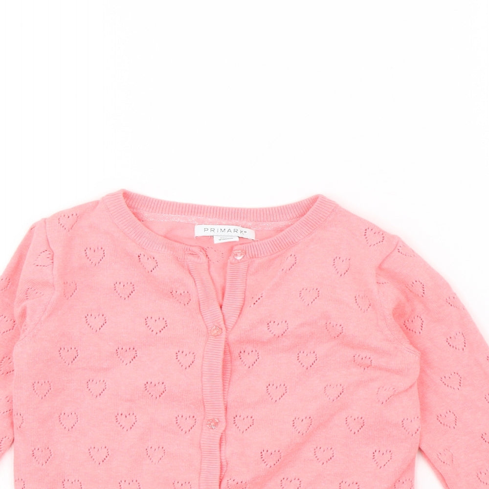 Primark Girls Pink   Cardigan Jumper Size 6-7 Years