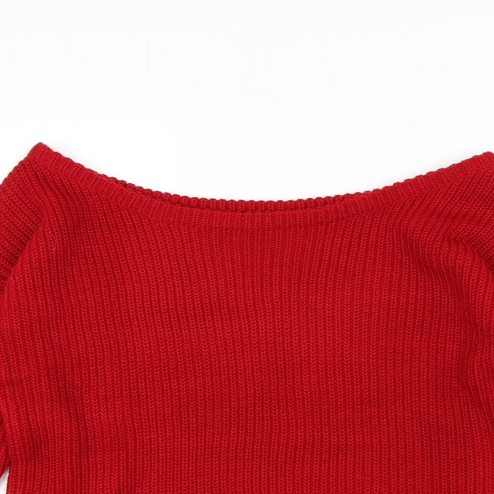Missguided Womens Red   Pullover Jumper Size S