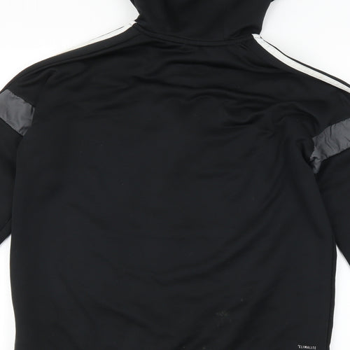 adidas Boys Black Striped  Pullover Hoodie Size 13-14 Years