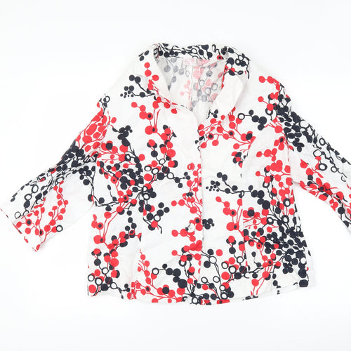Libra Womens White Polka Dot  Jacket Blazer Size 16