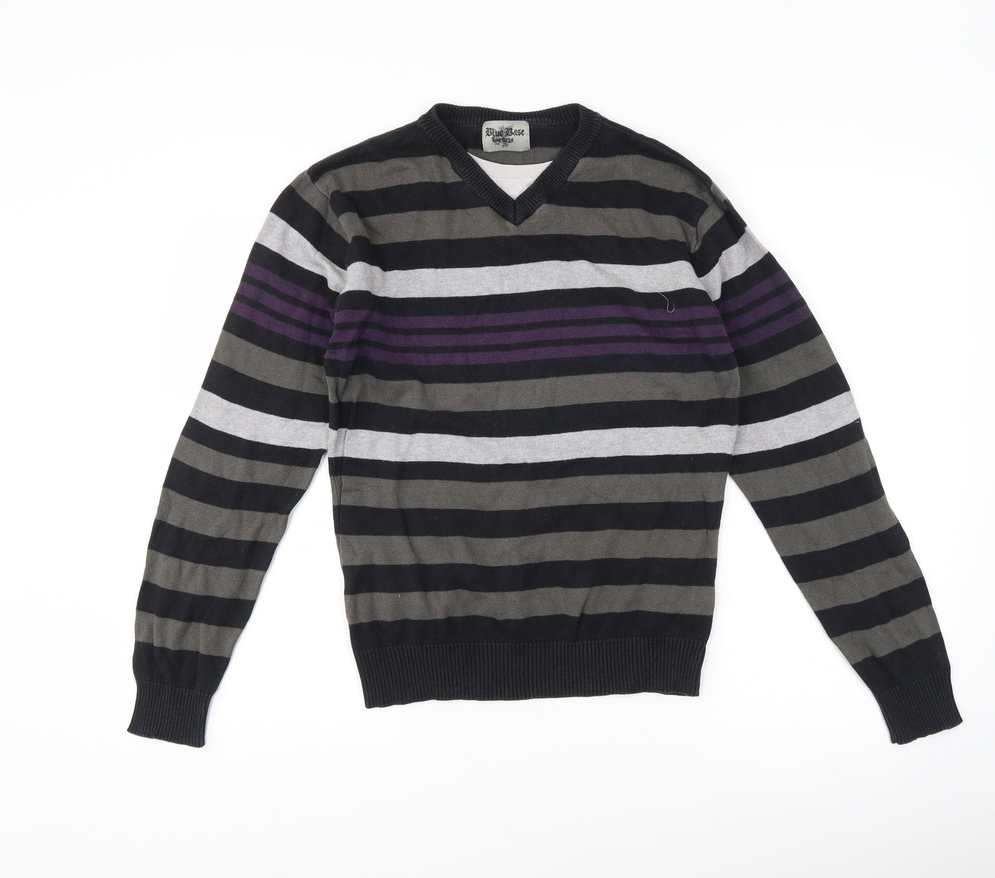 Matalan Boys Grey Striped  Pullover Jumper Size 13 Years