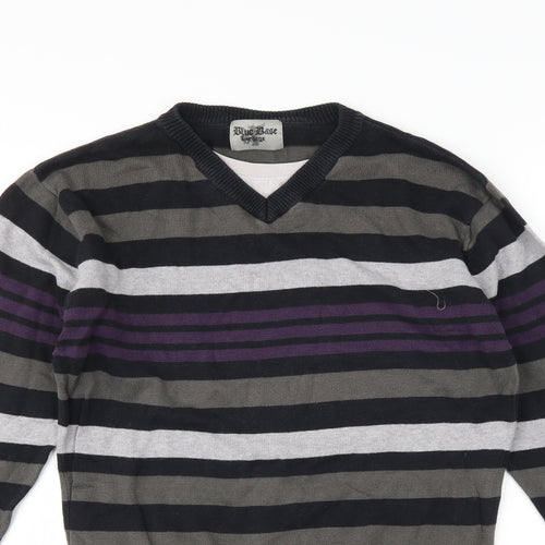 Matalan Boys Grey Striped  Pullover Jumper Size 13 Years