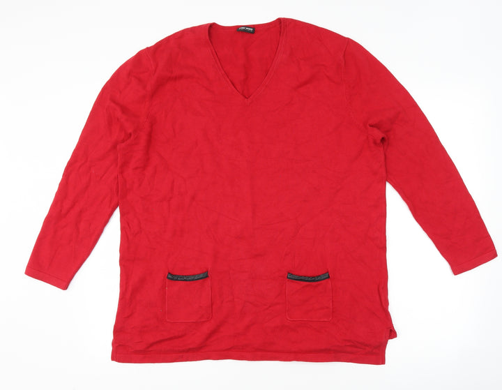 Gerry Weber Womens Red Pullover Jumper Size 16