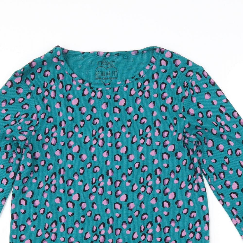 NEXT Girls Blue Animal Print  Basic T-Shirt Size 13 Years