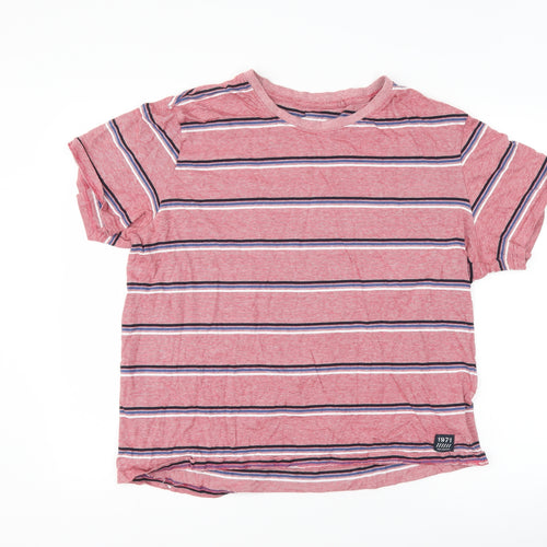 Canada Mens Red Striped   T-Shirt Size XL