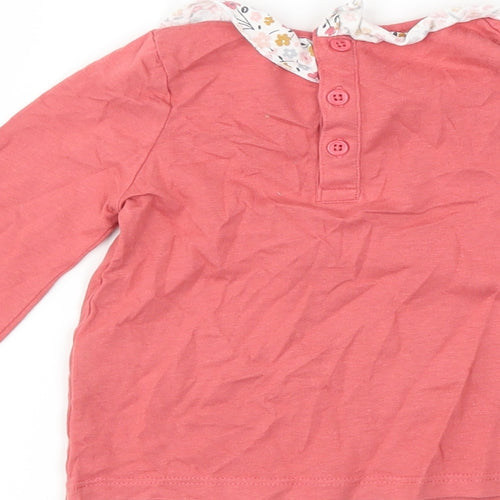 Matalan Girls Pink Floral  Basic T-Shirt Size 6-9 Months