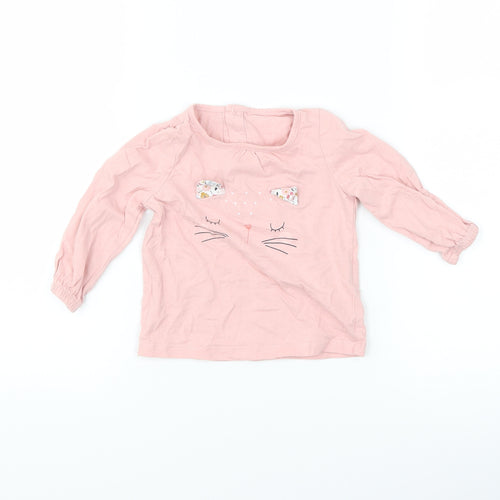 Matalan Girls Pink   Basic T-Shirt Size 6-9 Months  - cat