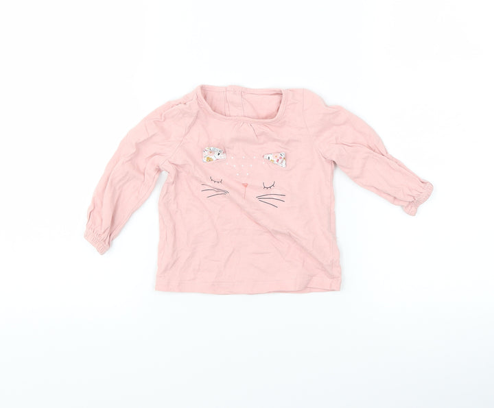 Matalan Girls Pink   Basic T-Shirt Size 6-9 Months  - cat