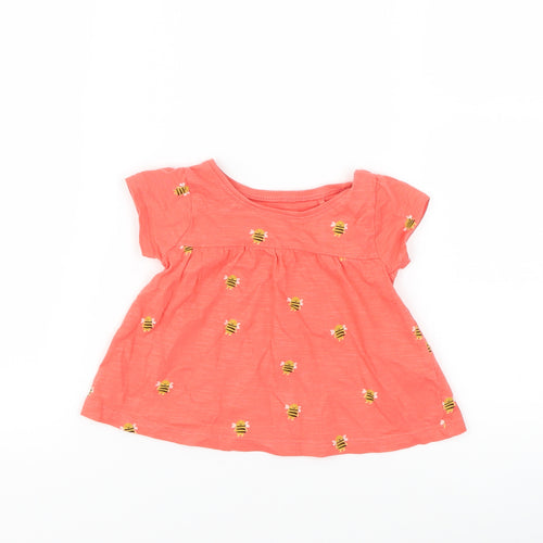NEXT Girls Red   Basic T-Shirt Size 3-6 Months  - Bee print