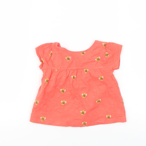 NEXT Girls Red   Basic T-Shirt Size 3-6 Months  - Bee print