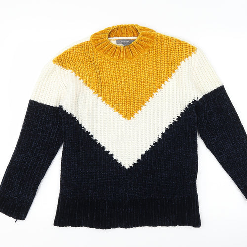 Primark Womens Blue Striped  Pullover Jumper Size 2XS