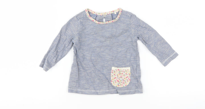 NEXT Girls Blue Striped Basic T-Shirt Size 3-6 Months