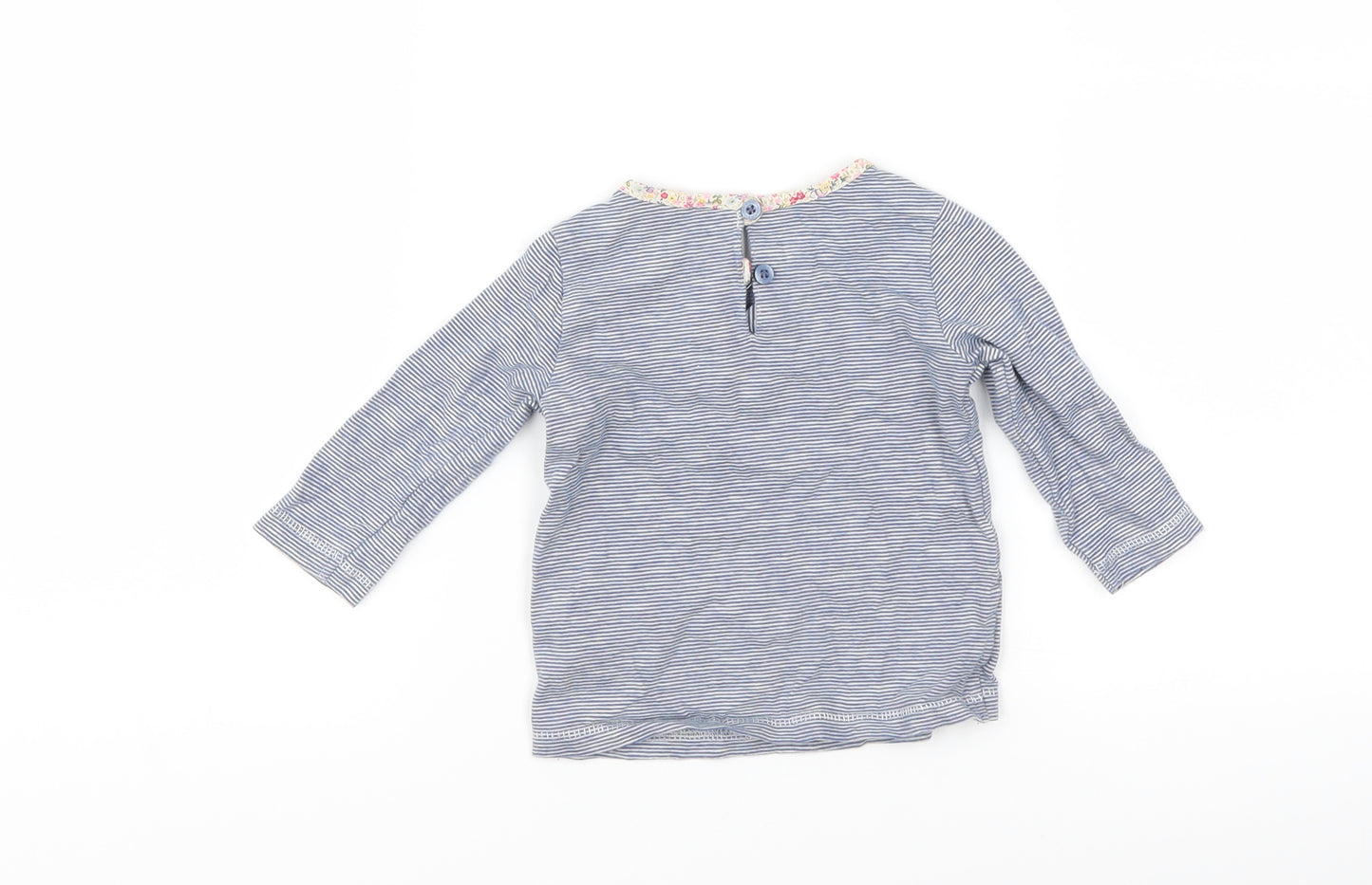 NEXT Girls Blue Striped  Basic T-Shirt Size 3-6 Months