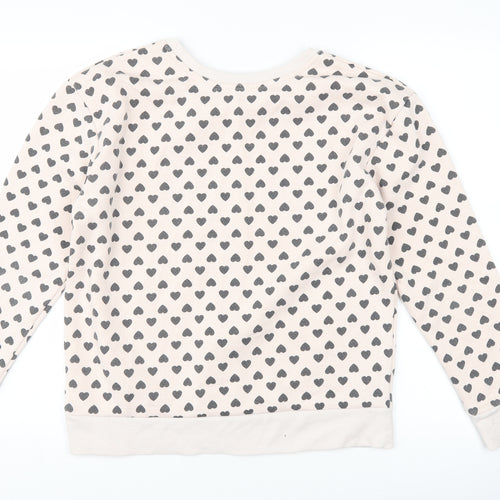 Primark Womens Pink   Pullover Sweatshirt Size 10  - Love heart print