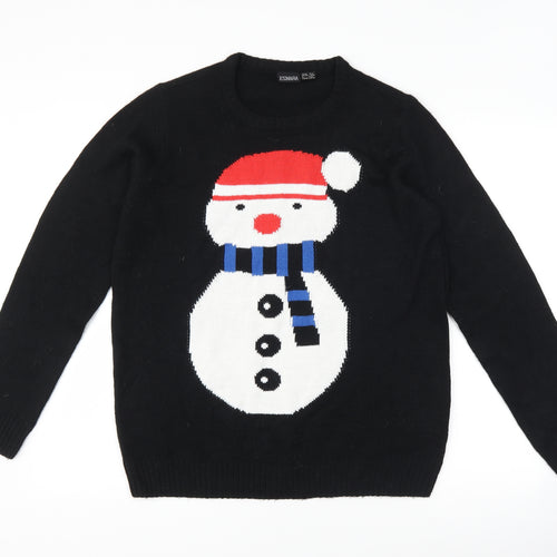 ESMARA Womens Black   Pullover Jumper Size 18  - Christmas Snowman
