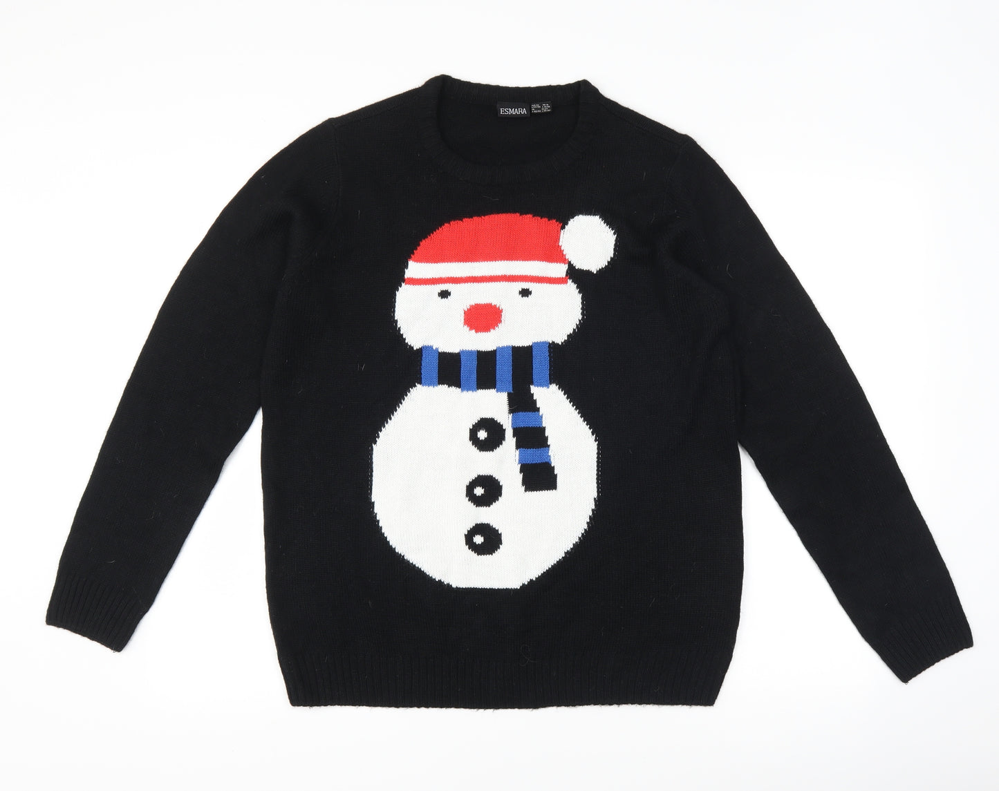 ESMARA Womens Black   Pullover Jumper Size 18  - Christmas Snowman