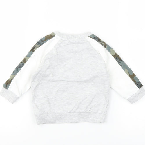 F&F Boys White Camouflage  Pullover Jumper Size 3-6 Months  - batman