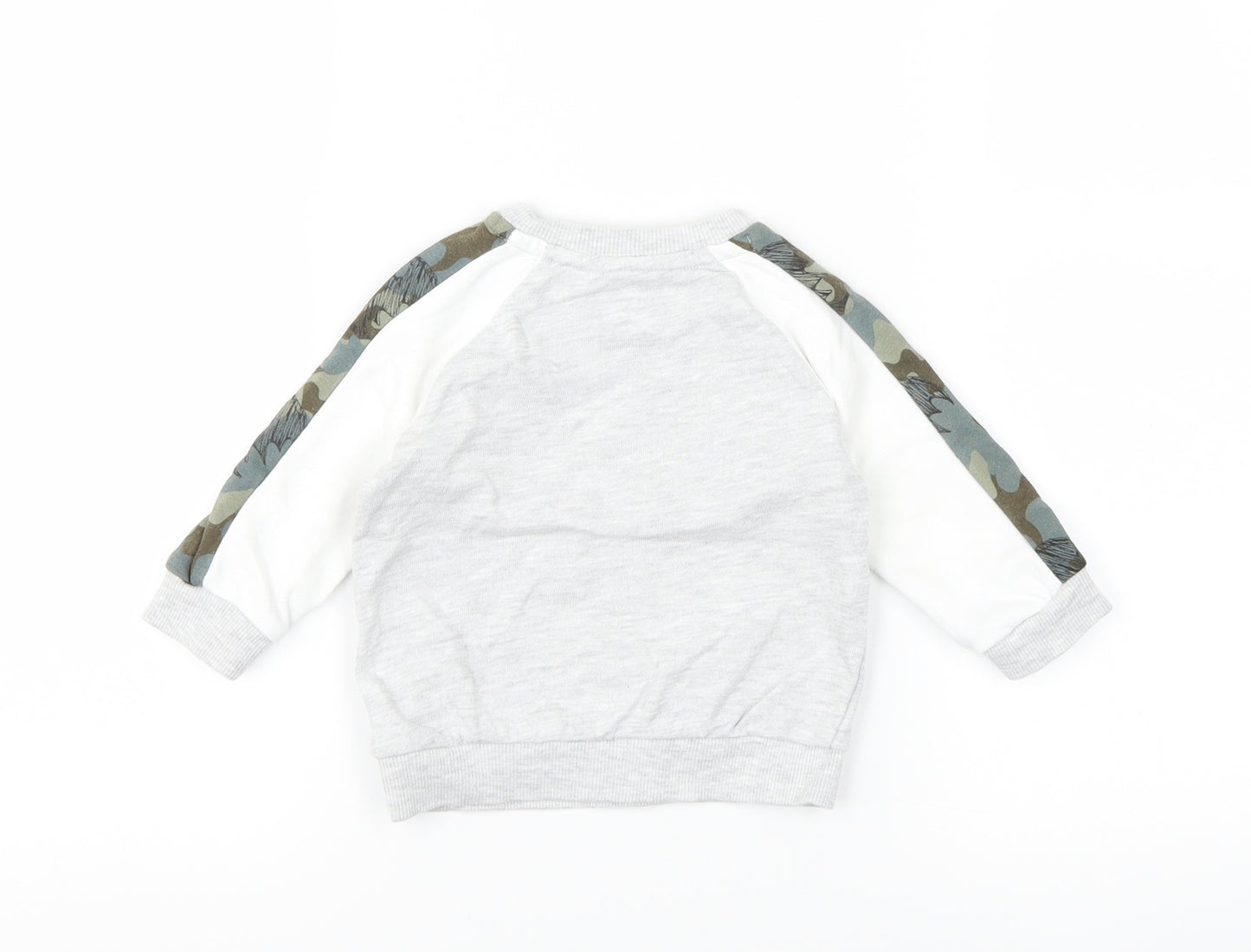 F&F Boys White Camouflage  Pullover Jumper Size 3-6 Months  - batman