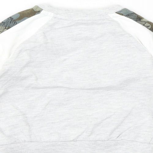 F&F Boys White Camouflage  Pullover Jumper Size 3-6 Months  - batman
