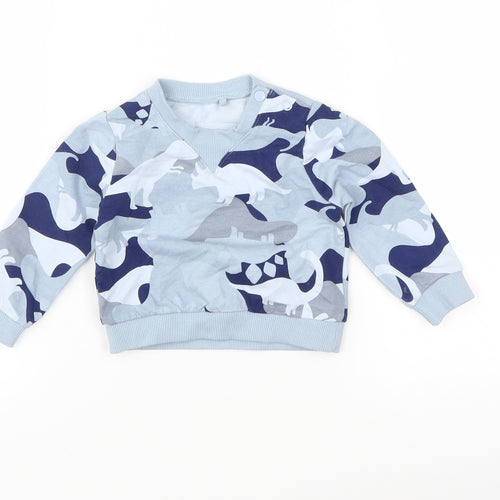 TU Boys Blue   Pullover Jumper Size 3-6 Months  - dinosaur