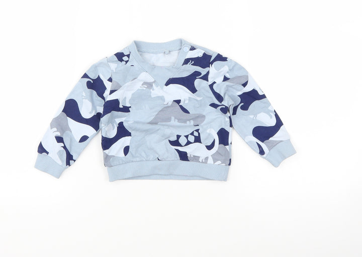TU Boys Blue   Pullover Jumper Size 3-6 Months  - dinosaur