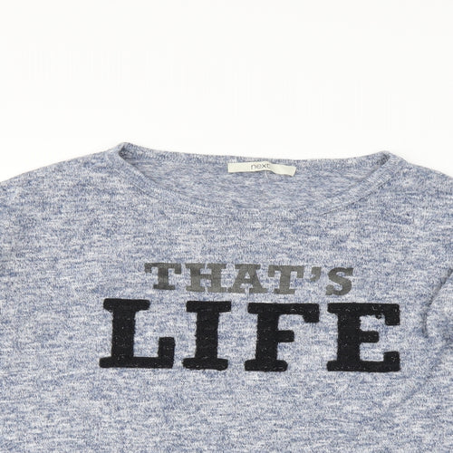NEXT Womens Blue   Pullover Jumper Size 10  - slogan
