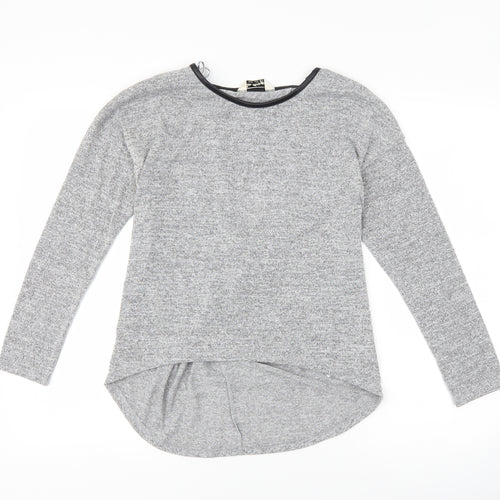 Miss Selfridge Womens Grey   Pullover Jumper Size 8  - knot back detail