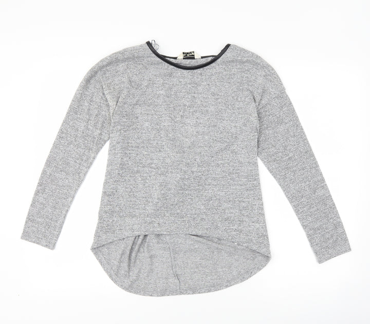 Miss Selfridge Womens Grey Pullover Jumper Size 8 - knot back detail
