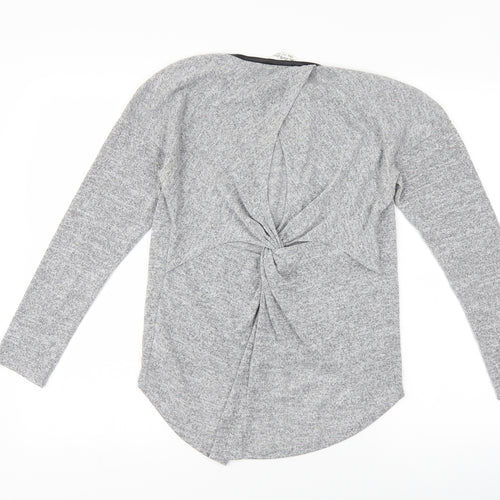 Miss Selfridge Womens Grey   Pullover Jumper Size 8  - knot back detail